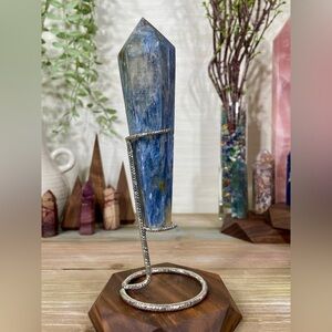 Blue Crystal on Silver Stand
